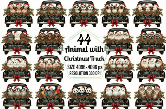Animal with Christmas Truck Sublimation: A Review for Illustrations and Blog Design