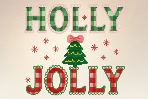 Checkered Christmas Tree Holly Jolly PNG Illustrations Review