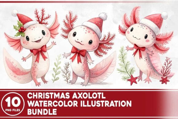 Christmas Axolotl Watercolor Bundle: A Practical Review for Digital Sellers