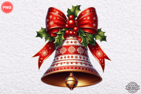 Christmas Bells Clipart Png Watercolor Illustrations Review