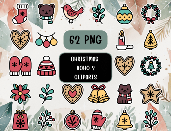Christmas BoHo 2 Clipart Review for Brand Identity and Illustrations