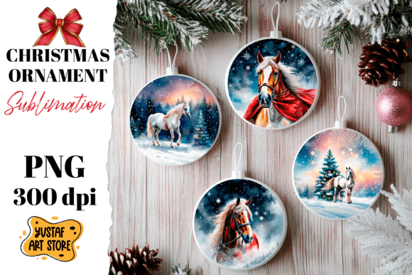 Christmas Ornament Horse Sublimation: A Designer’s Review of the Illustrations