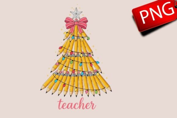 Christmas Tree Teacher Bow PNG Review