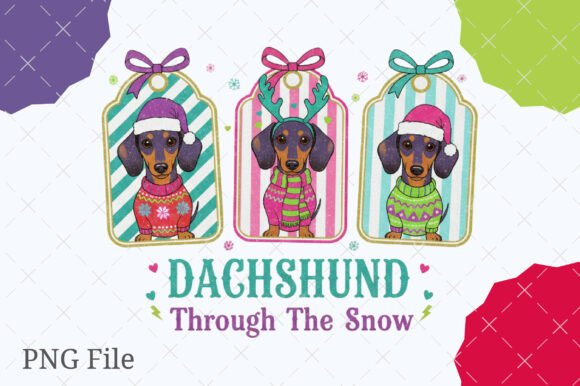 Dachshund Through the Snow,Christmas Dog Illustrations