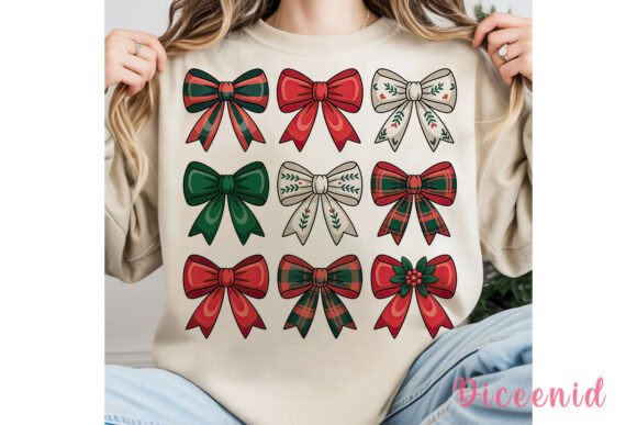 Festive Christmas Bows PNG Clipart Illustrations