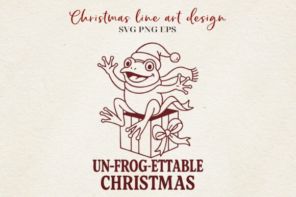 Funny Frog Christmas Line Art Holiday Illustrations Review