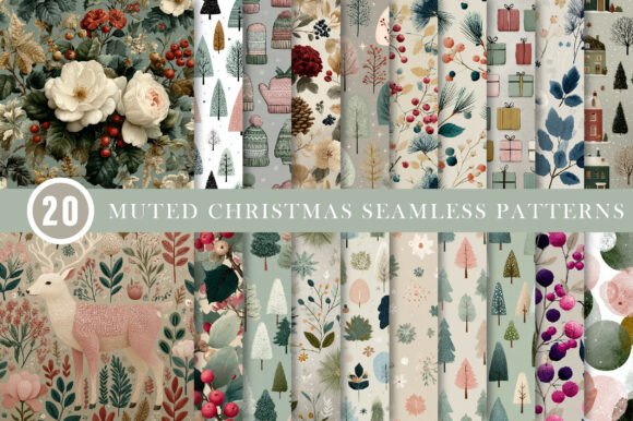 Muted Christmas Seamless Patterns: A Designer’s Review for Illustrations