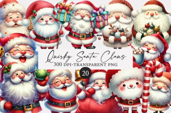 Quirky Santa Claus Christmas Clipart Review