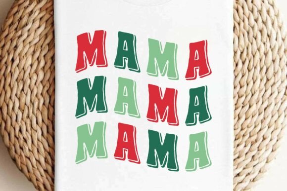 Retro Christmas Mama SVG T-shirt Design for Illustrations