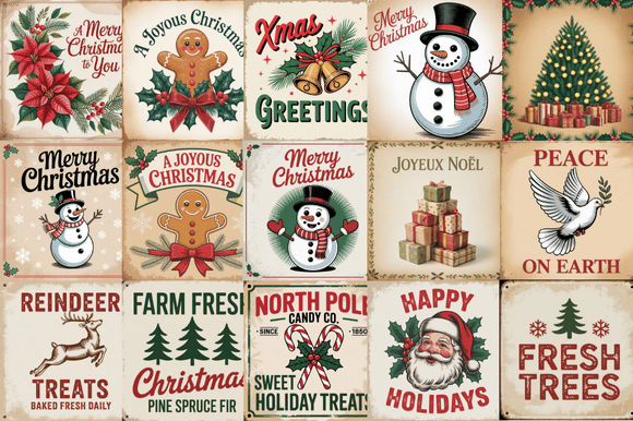 Vintage Christmas Signs Clipart Bundles: A Brand Designer’s Review