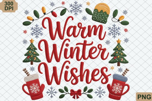 Warm Winter Wishes, Christmas PNG: Illustrations for Branding