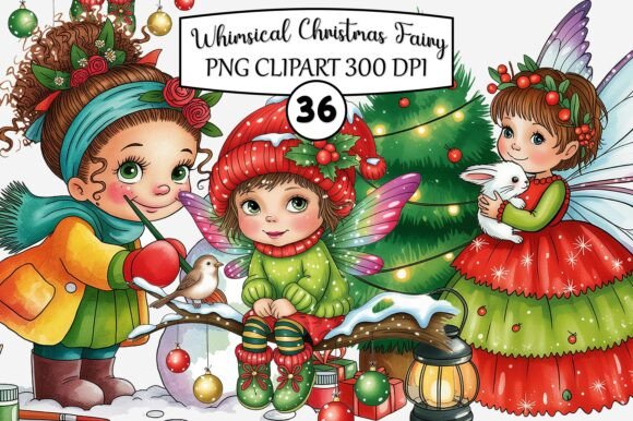 Whimsical Christmas Fairy Clipart PNG: A Seller’s Review for Illustrations